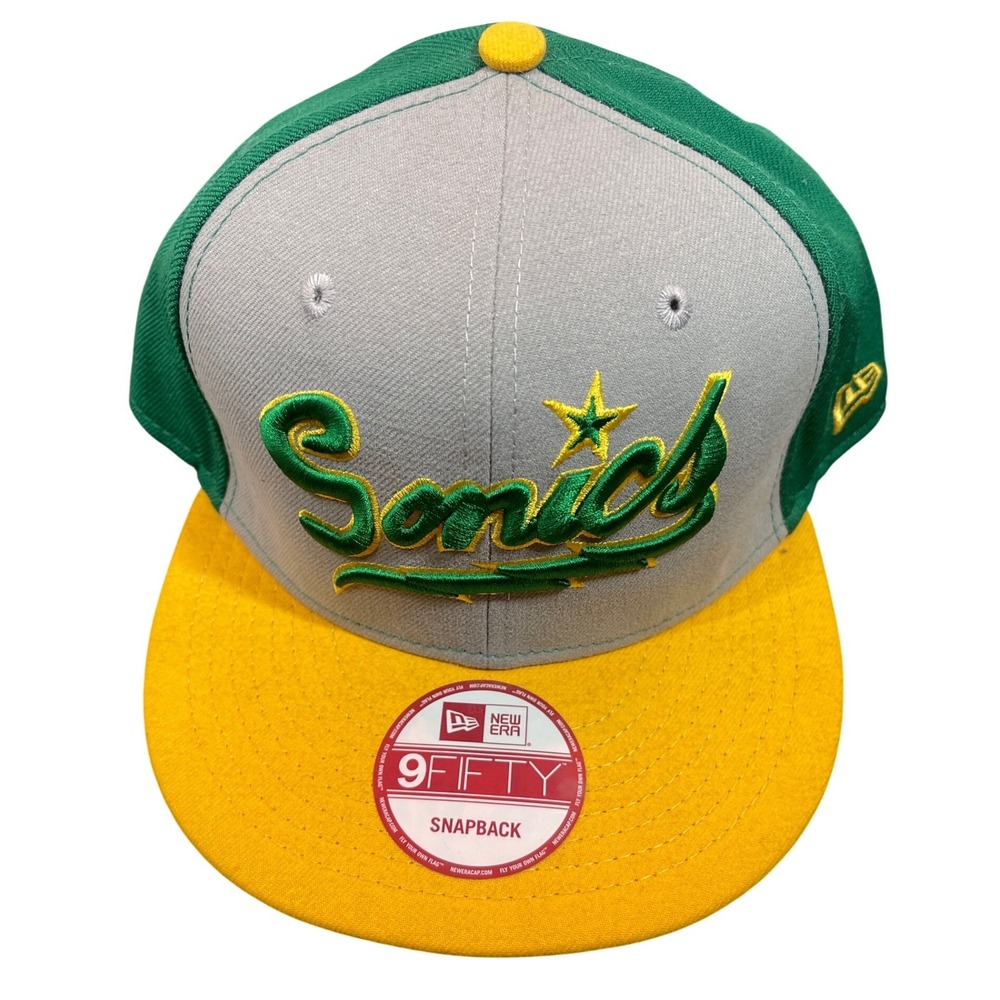 New Era 9FIFTY Seattle SuperSonics Snapback Hat Hardwood Classics Grey Green NBA